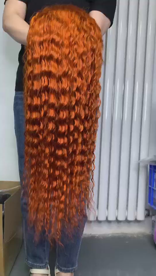 13X4 LUXE CURLY GINGER WIG
