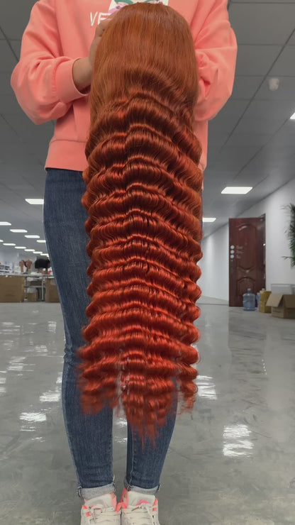 13X4 LUXE CURLY GINGER WIG